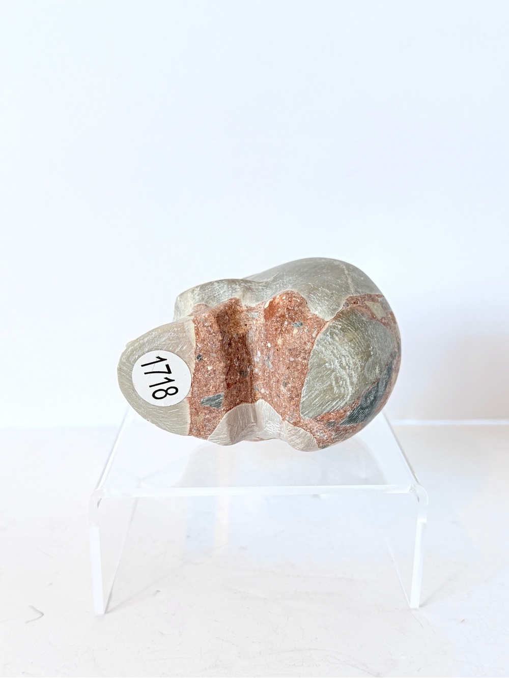 Australian Brecciated Chert Crystal Skull Carving Carved Stone Sculpture 294g - Picture 7 of 15